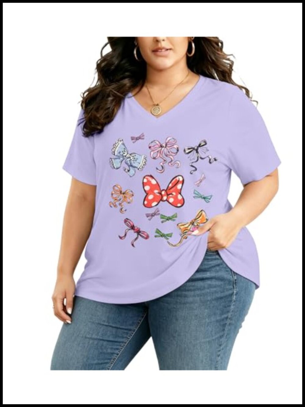 Plus Size Magic Castle Graphic T-Shirt Women V-Neck Short Sleeve Vacation Tee